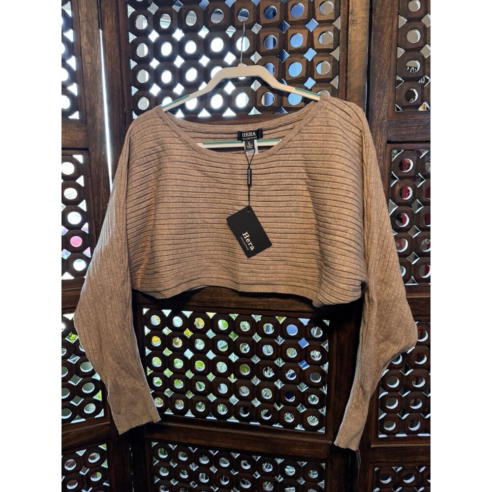 New Hera Collection Large Crop Sweater Oatmeal